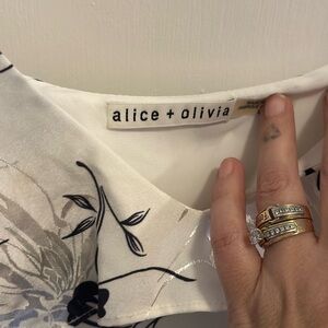 Alice + Olivia Monochrome Floral Top